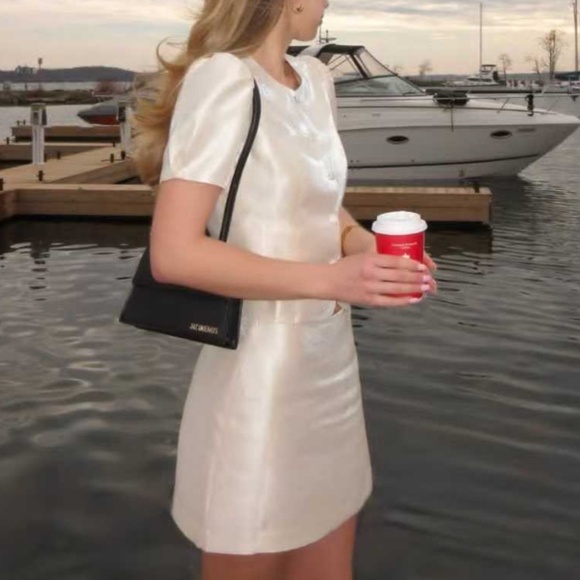 BEST Reformation Mika Two Piece Set of 2 Cream Light Beige Cocktail Party Causal - Picture 13 of 14